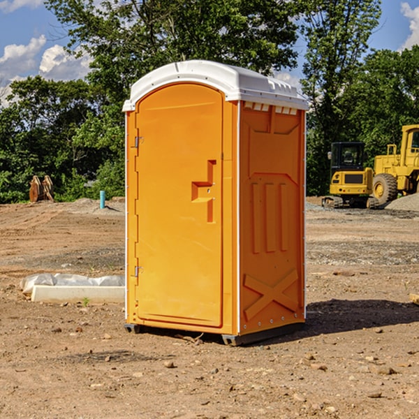 how often are the portable restrooms cleaned and serviced during a rental period in Orient South Dakota